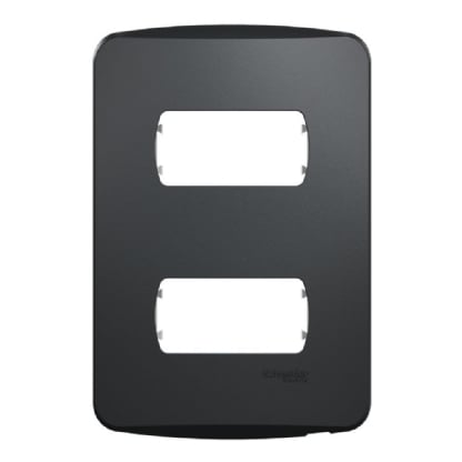 Placa 4x2 para 2 Postos Grafite com Suporte Miluz - Schneider