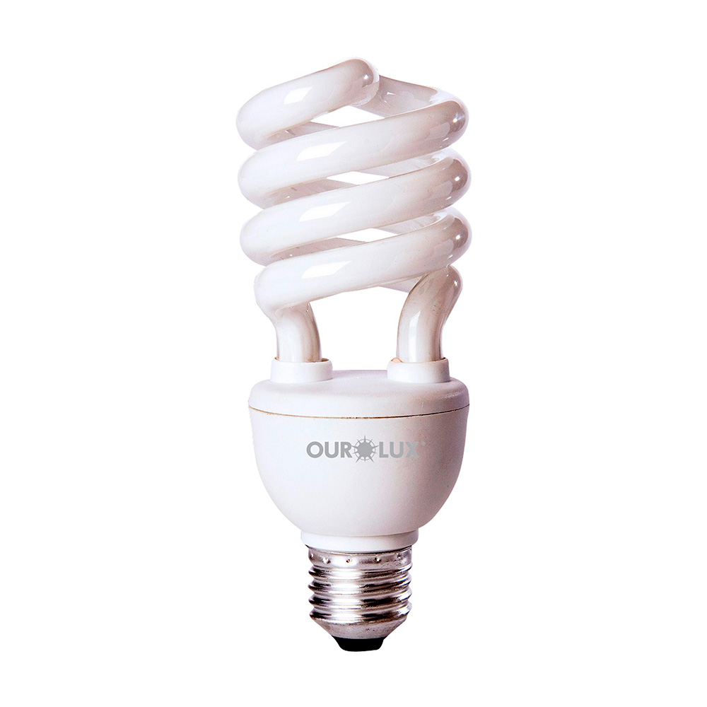 Lampada Eletronica Espiral 25W 127V Luz Amarela - Ourolux