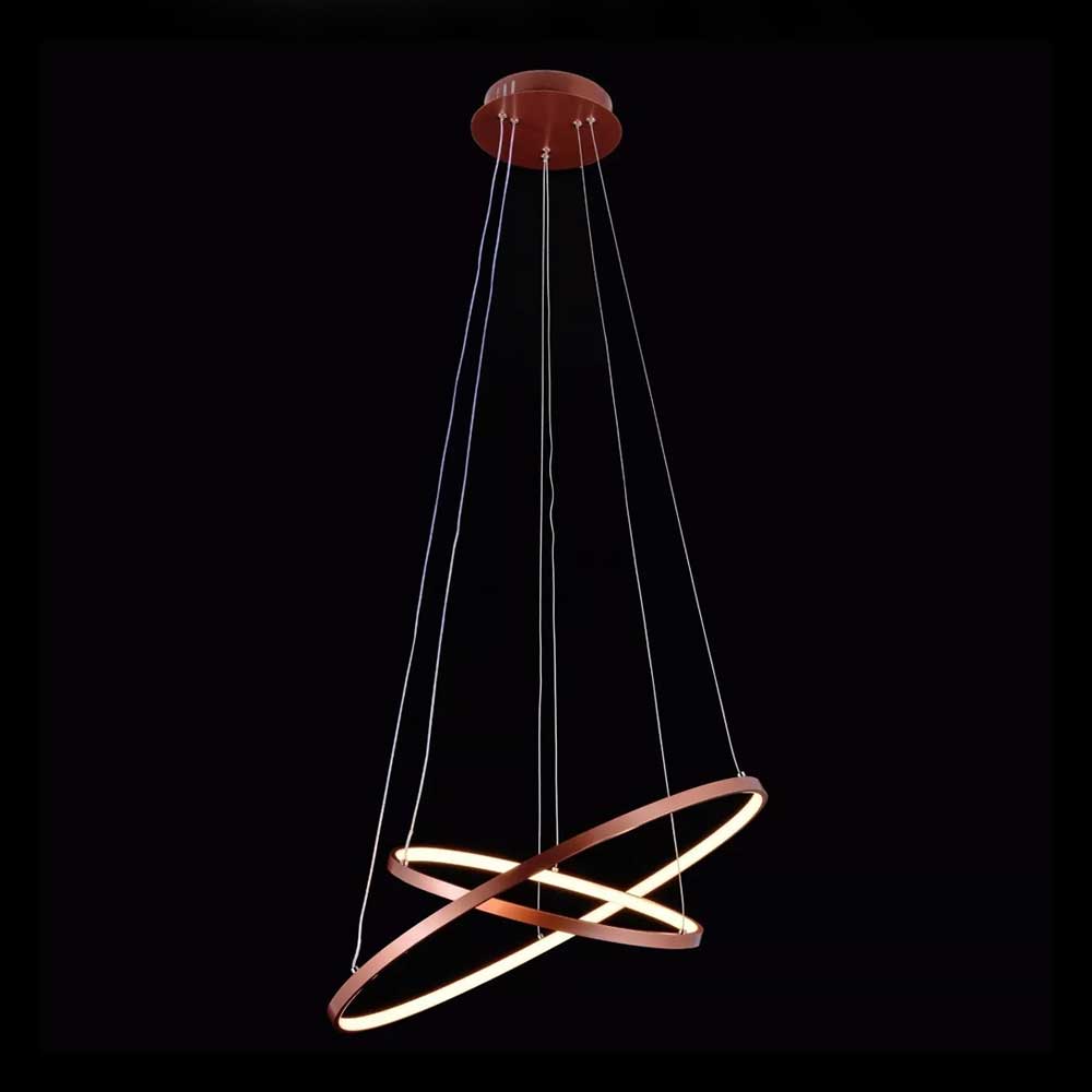 Pendente LED 50W Bivolt Luz Amarela 40X60cm Bronze 5000 Lumens - Dinamica