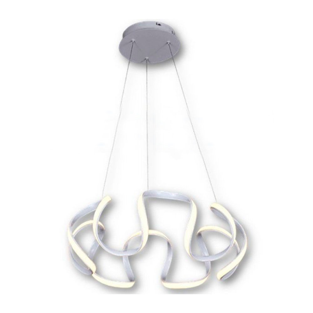 Pendente Led Branco 55W Bivolt Luz Amarela 55cm - Dinamica