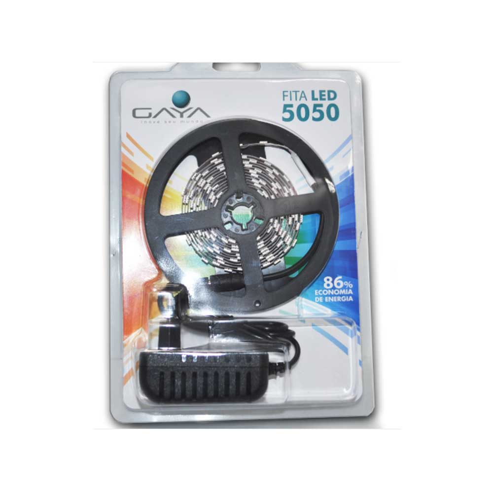 Fita Led 14,4W/m 12V Luz Branca IP20 2,5 Metros - Gaya