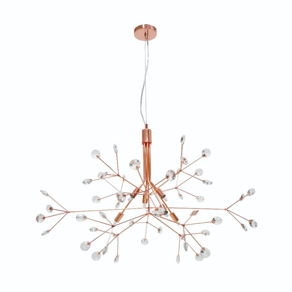 Lustre Spring Cristal Cobre p/ 6 Lampadas G9 - NewLine
