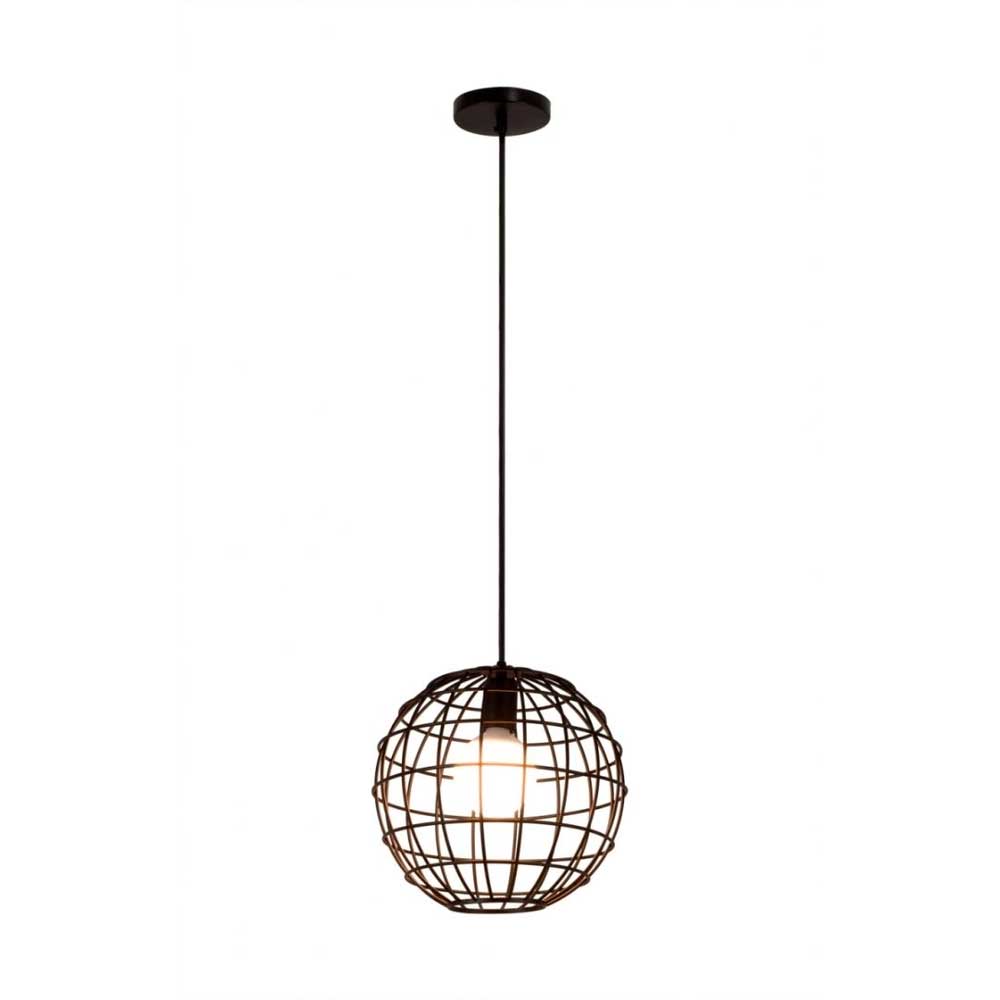 Pendente Jupiter Preto 30cm p/ 1 Lampada E27 - Nacional Iluminacao