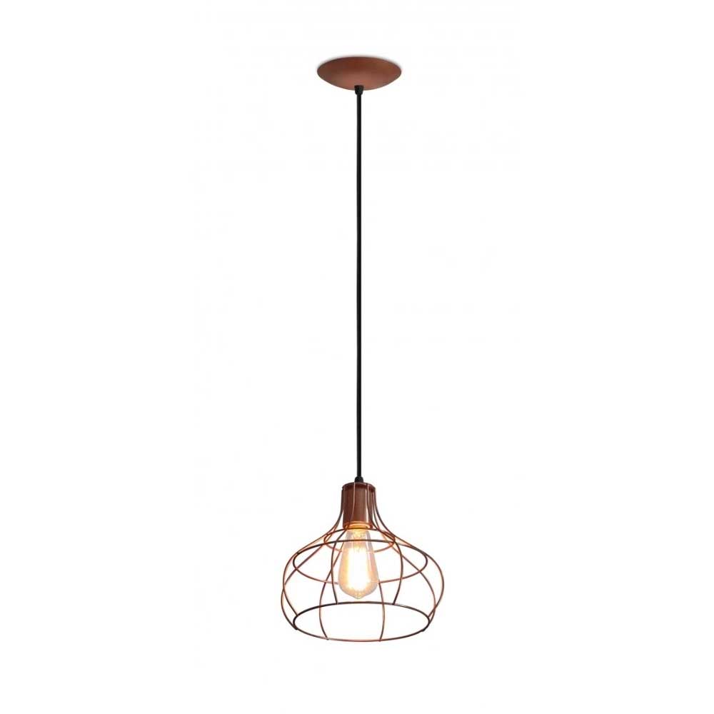 Pendente Orion Cobre 22x24cm p/ 1 Lampada E27 - Nacional Iluminacao