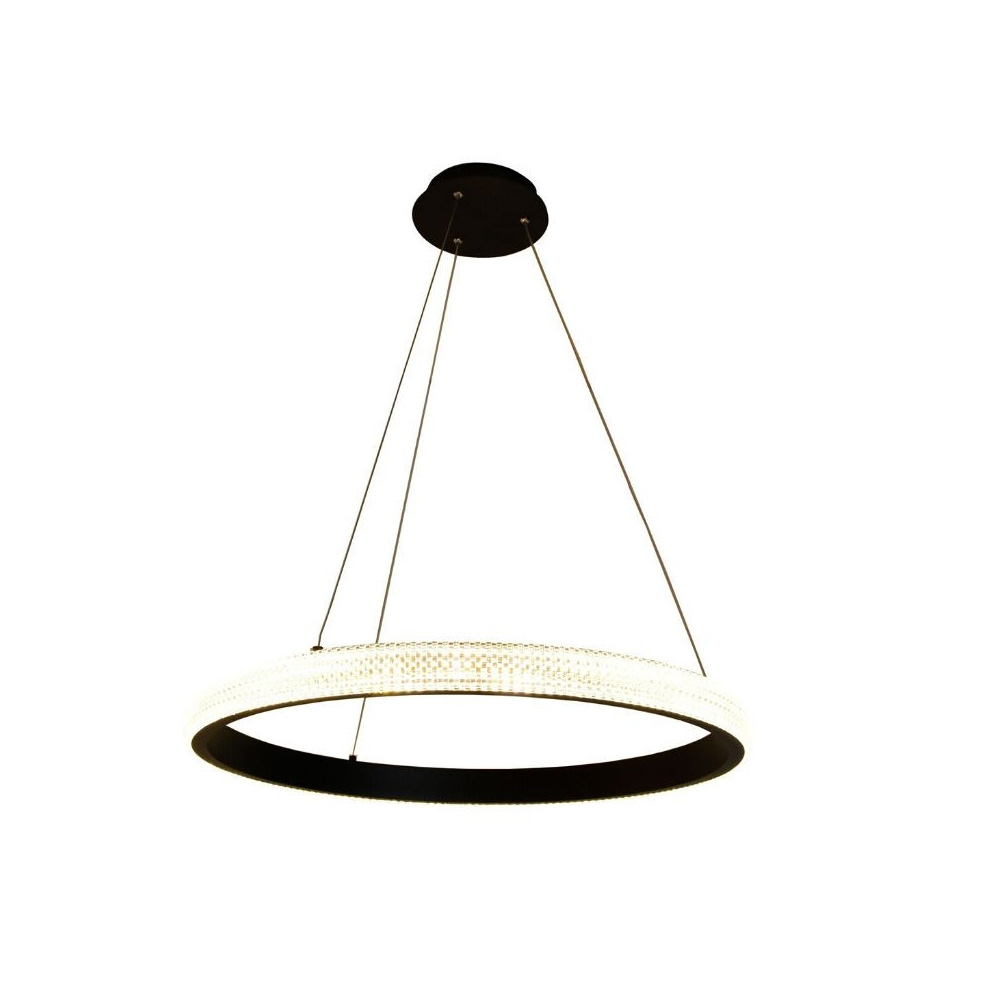 Pendente Anilla Led Areia/Preto 33W Luz Amarela - Hevvy