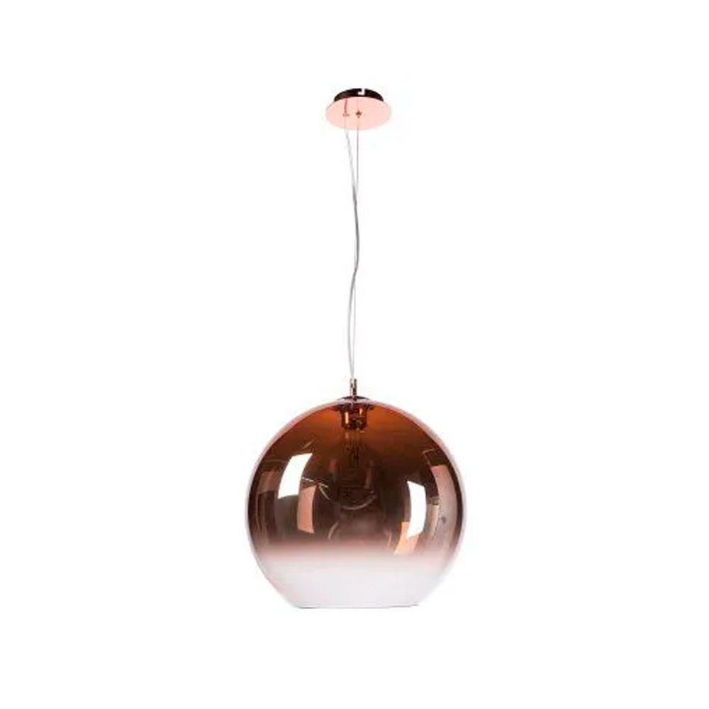 Pendente Bocci Vidro e Metal Cobre 41cm p/ 1 Lampada E27 - Bella