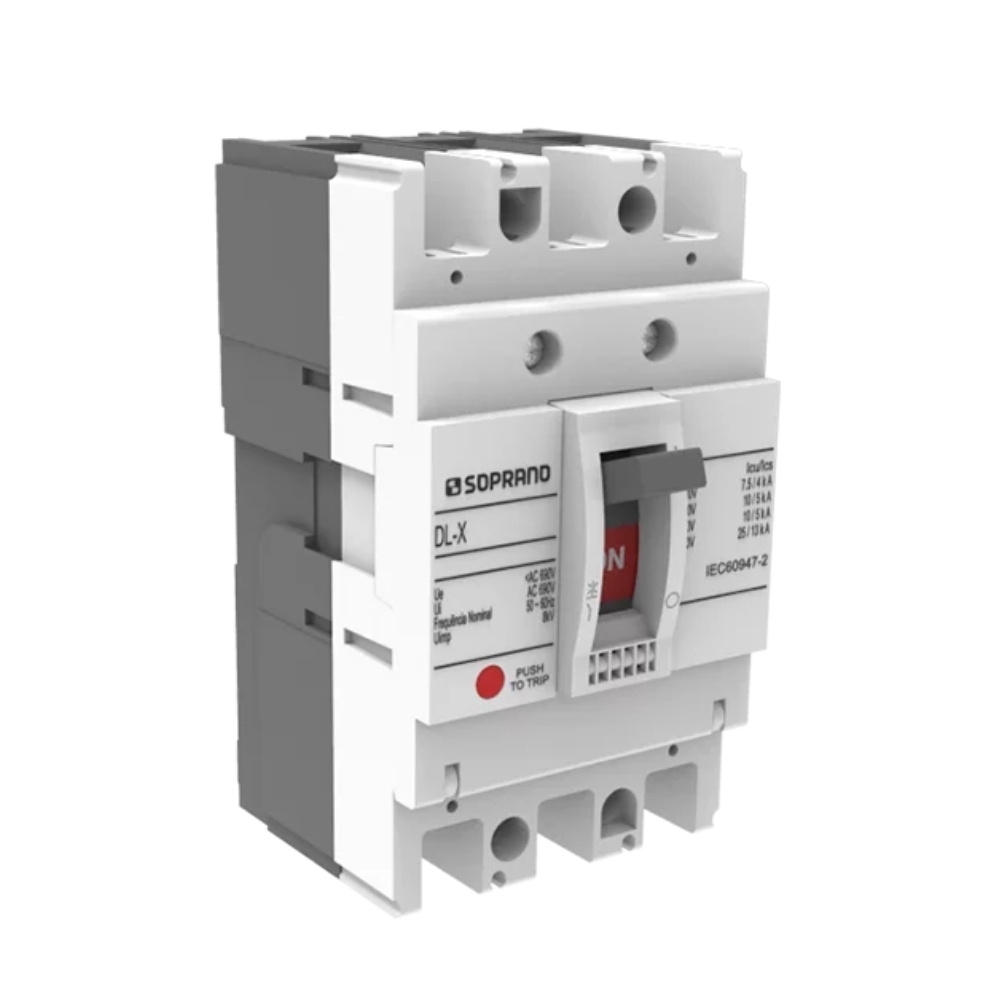 DISJUNTOR CAIXA MOLDADA 3 POLOS FIXO 125A DL100-X - SOPRANO