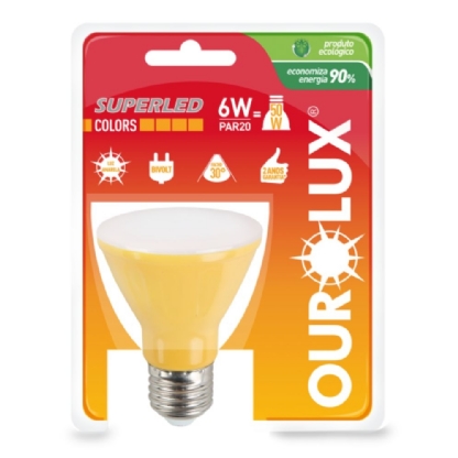 Lampada Led PAR20 6W Bivolt Luz Amarela - Ourolux