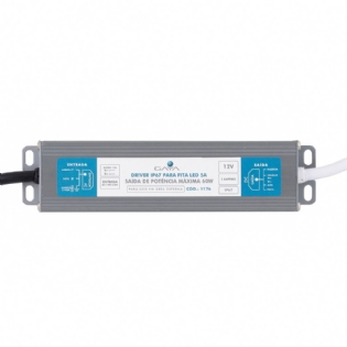 FONTE PARA FITA LED 5A 12V 60W IP67 - GAYA