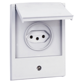 CONJUNTO AQUATIC 4X2 TOMADA 2 POLOS + TERRA 10A - PIAL LEGRAND