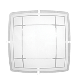 Plafon Quadrado Branco Luxo 300mm para 2 Lampadas E27 - Emalustres