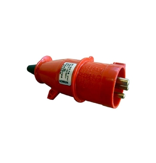 PLUGUE INDUSTRIAL 3 POLOS + TERRA 32A 380/440V VERMELHO 6H - STECK