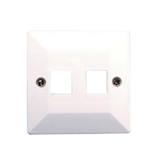 Placa p/ 2 Tomadas RJ45/RJ11 Branco Linha Sistema X - Transmobil