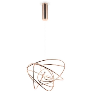 Pendente Led Ninho Rose Gold 41x28cm 24W Luz Amarela - Bella