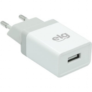 CARREGADOR DE PAREDE UNIVERSAL USB BRANCO - ELG