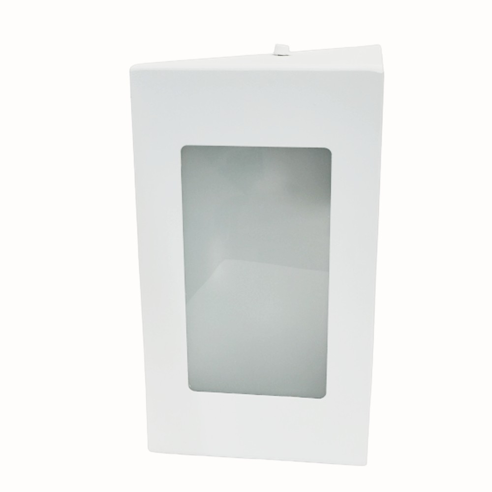 ARANDELA ALUMININO ZURIQUE TRIANGULAR COM 2 VIDROS BRANCO