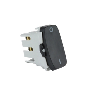 MODULO INTERRUPTOR BIPOLAR SIMPLES 10A 250V PRETO GRACIA/MAXX - ALUMBRA