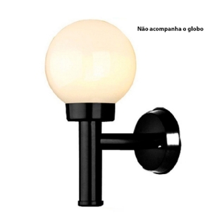 Arandela Solarium Preta Aco Fosfatizado 40 cm P/ Globo Boca 10 - Lustres Ideal