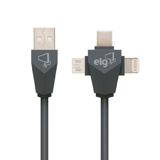 CABO USB 3 EM 1 TIPO C IPHONE E MICRO - ELG