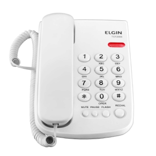 TELEFONE DE MESA COM FIO COR BRANCO - ELGIN