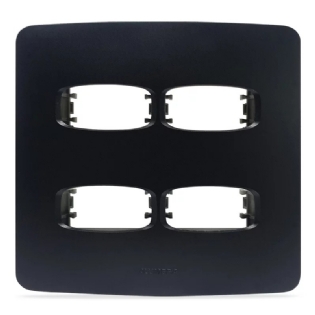 PLACA 4X4 PARA 4 POSTOS SEPARADOS COM SUPORTE PRETO GRACIA MAXX - ALUMBRA