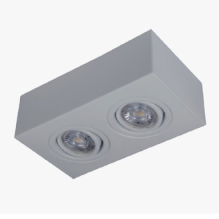 SPOT SOBREPOR PARA 2 LAMPADAS PAR16 GU10 DIRECIONAVEL BRANCO - GOLI