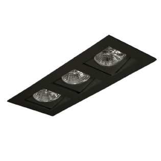 SPOT EMBUTIR PARA 3 LAMPADA AR111 GZ10 RECUADO PRETO - GOLI