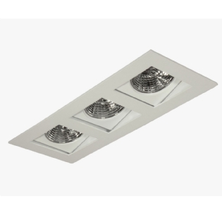 SPOT EMB P/3 LAMP AR70 RECUADO GZ10 BRANCO MICRO