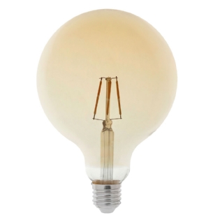 LAMPADA LED FILAMENTO E27 4W BIVOLT LUZ AMARELA 2400K G125 - GAYA