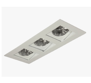 SPOT EMBUTIR PARA 3 LAMPADAS AR111 GZ10 RECUADO BRANCO MICRO - GOLI