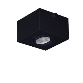 SPOT SOBREPOR PARA FIACAO APARENTE 2E C PARA 1 LAMPADA PAR16 PRETO - GOLI