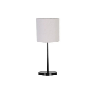 ABAJUR ALUMINIO LORRAN PRETO COM CUPULA ROSA P/1 LAMPADA E27