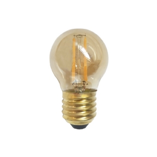 LAMPADA LED BOLINHA FILAMENTO 2W BIVOLT AMBAR E27 - LUMINATTI