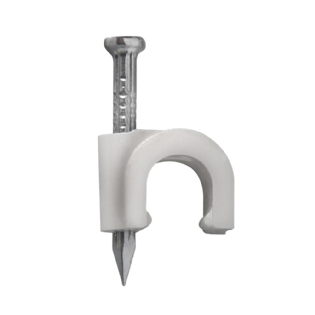 FIXA FIO COAXIAL 7 BRANCO + PREGO 2,5X25 COM 20 PECAS - SFORPLAST