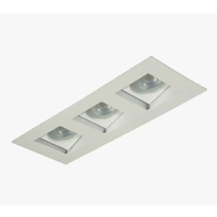 SPOT EMBUTIR PARA 3 LAMPADA DICROICA GZ10 RECUADO BRANCO MICRO - GOLI