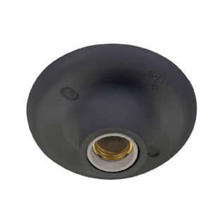 PLAFONIER COM SOQUETE PORCELANA PARA 1 LAMPADA E27 PRETO - KIN LIGHT