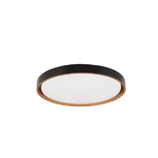PLAFON LED MONTANA REDONDO PRETO E DOURADO 24W 41CM 3000K/6000K/4000K - HEVVY