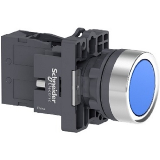 BOTAO PLASTICO FACEADO RETENTIVO 1NA 22MM AZUL - SCHNEIDER