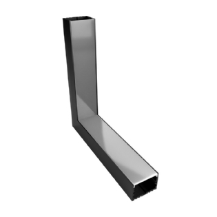 CONECTO PERFIL SOBREPOR LARG PRETO COM DIFUSOR BRANCO PARA FITA LAR ATE 30MM - LUMINATTI