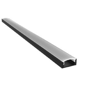 PERFIL LED MOVELARIA EMBUTIR/SOBREPOR 12MM PRETO DIFUSOR BRANCO 17,5X7MM 1 METRO - LUMINATTI