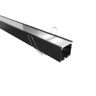 PERFIL LED EMBUTIR REC 30MM PRETO DIFUSOR BRANCO 37X25MM 2 METROS - LUMINATTI