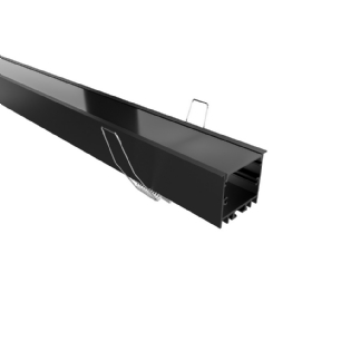 PERFIL LED EMBUTIR REC 30MM PRETO DIFUSOR PRETO 37X25MM 2 METROS - LUMINATTI