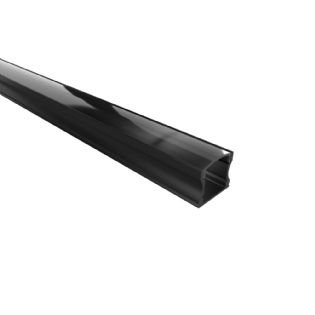 PERFIL LED SOBREPOR 12MM PRETO DIFUSOR PRETO 12X15MM 2 METROS - LUMINATTI