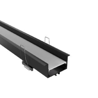 PERFIL LED 35MM PRETO DIFUSOR BRANCO 50X35MM 2 METROS - LUMINATTI