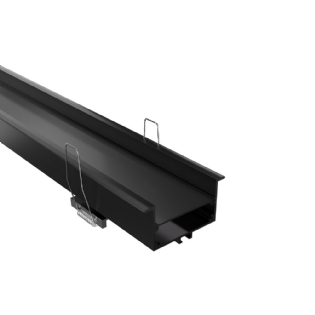 PERFIL LED EMBUTIR 35MM PRETO DIFUSOR BRANCO 50X35MM 2 METROS - LUMINATTI
