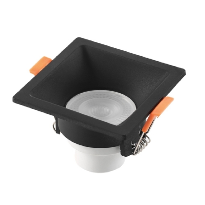 SPOT LED EMBUTIR RECUADO 6W BIVOLT 6500K 410LM PRETO QUADRADO - BLUMENAU