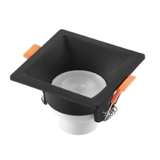 SPOT LED EMBUTIR RECUADO 6W BIVOLT 6500K 410LM PRETO QUADRADO - BLUMENAU