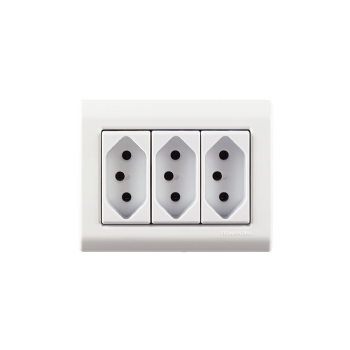 KIT CAIXA DE SOBREPOR COM 3 TOMADAS 2 POLOS + TERRA 20A 250V LIZFLEX - TRAMONTINA