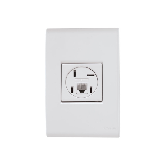 KIT CONJUNTO 4X2 COM 1 TOMADA TELEFONE 4 POLOS E RJ11 LIZ - TRAMONTINA