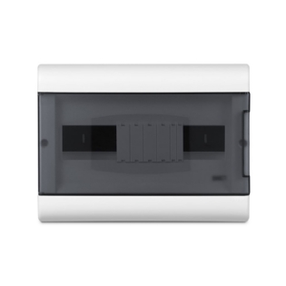 QUADRO EMBUTIR PARA 12 DISJUNTORES DIN BRANCO PORTA TRANSPARENTE FUME - STECK